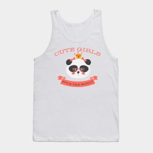 Cute girls rule the world Panda Tank Top